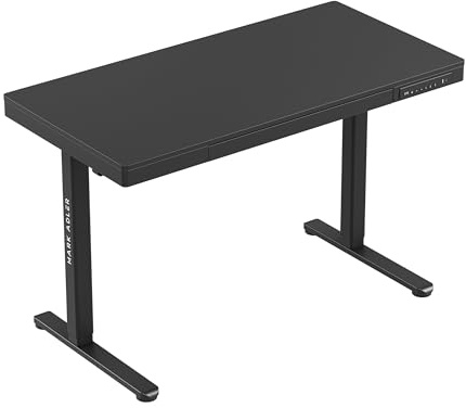 MARK ADLER Leader 8.2 Höhenverstellbarer Schreibtisch mit Schublade | 120x60cm - 3 Memory-Steuerung - USB- und C-Buchse - 2 Halterungen - Touchscreen - Homeoffice Büro – Schwarz
