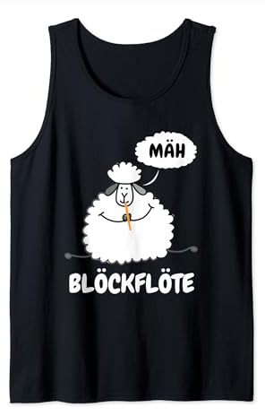Blöckflöte I Noten Schaf Blockflöte Schäfchen Lamm Musiker Tank Top