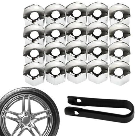 Auto-Radmutter-Abdeckung, Auto-Radmutter-Kappen - Radmutternabdeckungen Schutzkappe,20 Stück Reifen-Schraubkappen mit Entfernungswerkzeug, 17 mm, 19 mm, 21 mm Reifenmutternabdeckungen, automatischer F