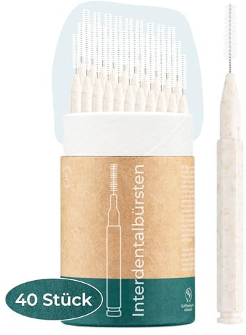 VIGOROUS® 40 Stk. nachhaltige Interdentalbürsten - ISO 6, 1,1 mm - Zahnzwischenraumbürsten für gründliche Zahnreinigung Zwischenräume - Dentalbürsten - praktische Zwischenraum Zahnbürsten