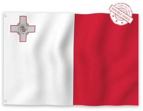 Aoihrraan Malta Bandiera 30x45cm Doppia Faccia Bandiere Maltesi Per Le Celebrazioni All'Aperto Home Garden Porch Party Decorazione Bandiere Con 2 Robusti Occhielli