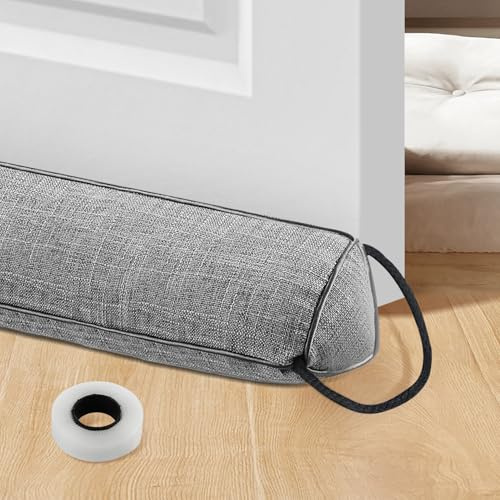 LADYSONS Zugluftstopper für Türen, 92 cm, Extra Schwer, Waschbar, Energiesparend, Fenster, Grau