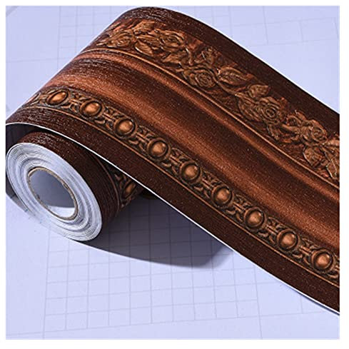 KFXYSM Selbstklebende Bordüre 10cm * 5m Wall Border Aufkleber Badezimmer Wohnzimmer Küche Esszimmer Home Wall Baseboard Selbstklebende Wandaufkleber Fliesen PVC Tapetenbordüre Selbstklebend(1)