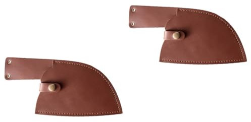 Amosfun 2 Pz Coltello Da Cucina Fodero in Cuoio Copertura Riutilizzabile Titolare Sicuri Copertina Protettore Di Da Cucina Lama Superiore Di Pelle Bovina Brown
