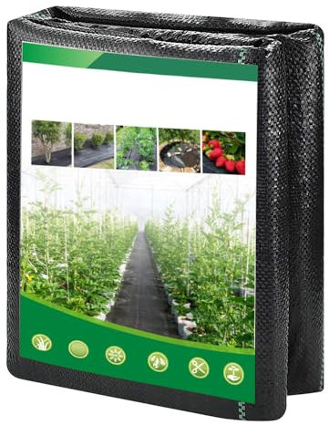 ZONADAH 1 x 5 m de membrana antimalezas para protección contra malas hierbas, cubierta de suelo, tela estabilizada UV para jardín, entrada, paisajismo