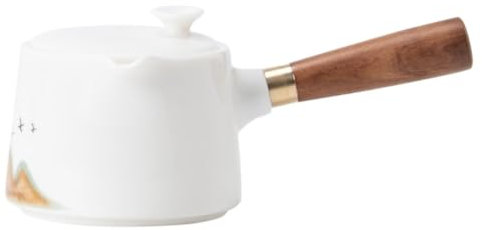BGFYUSF Tetera de cerámica con Mango Lateral de Jade y Grasa de Cordero Tetera Individual para el hogar Juego de té Dehua Kungfu con Filtro Tetera Tetera，