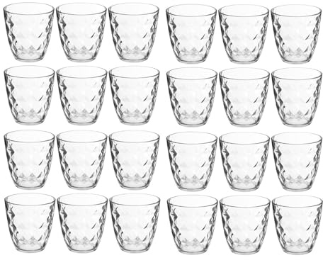 Lots De 24 Gobelets En Verres 25 Cl | Verres à Eau Martelés | Fabrication Française | Empilables | Tous Usages