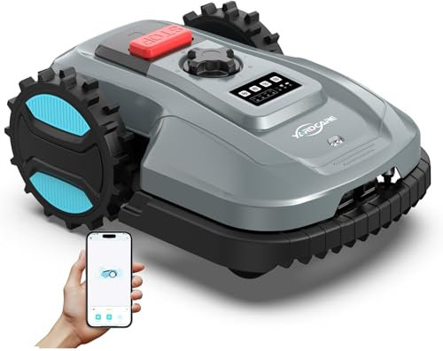 YARDCARE E400 Mähroboter mit 18cm Schnittbreite,App Steuerung,Max. bis zu 400m²,Regensensor,20-60mm Schnitthöhe,Rasenmäher Roboter mit IPX5 System,Weniger als 60 dB