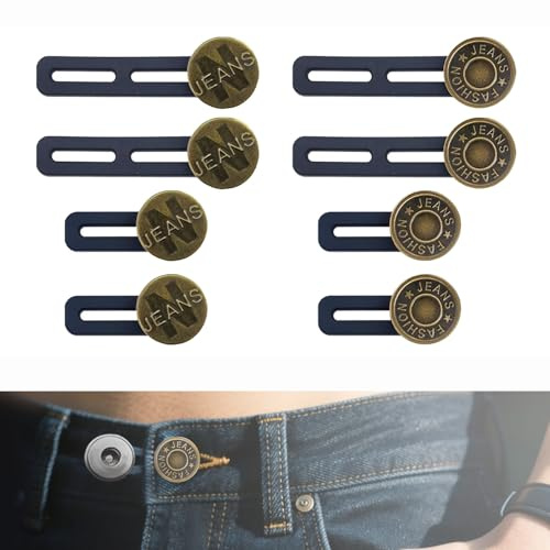 8 Stück Knopfverlängerung für Hosen, Hosenbunderweiterung Knopf für Männer und Frauen, Hosenknopf Verlängerung für Hosen, Taillenbandverlängerer zum Anpassen der Taillenlänge von Jeans und Röcken