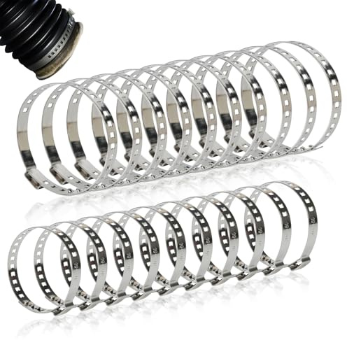 Lot de 20 colliers de serrage pour joints homocinétiques, colliers de serrage métalliques réglables pour soufflets de joint homocinétique, 10 grands et 10 petits colliers pour la plupart des voitures