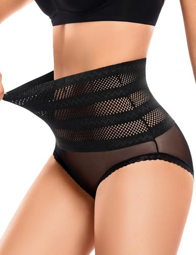 Niwicee Culotte Gainante Femme Ventre Plat Culotte Taille Haute Invisible Sculptante Gainante Amincissante Panty Slips Elasticité Confortable(Noir,XL)