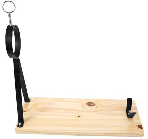 Hemoton Spanish Pine Wood Ham Stand Rack with Knife Holder, Kitchen Ham Fixing Storage Rack for Household and Hotel Use, Stable Carving Display Stand