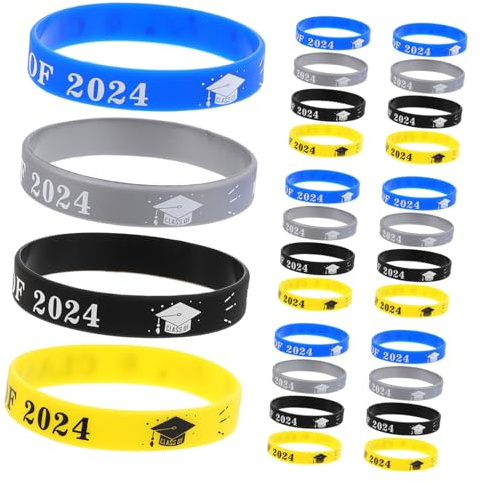 OSOLADY Bracciale Silicone per Laurea 24 Pezzi, Resistente e Portatile, per Cerimonie di Laurea e Eventi Celebrativi per Studenti Laureandi
