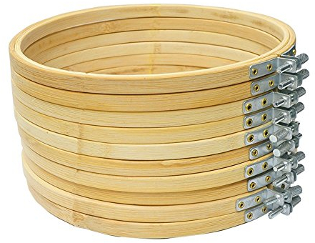 Cleana Arts 10-Pack Stickrahmen Bambus Kreis Kreuzstich Hoop Ring 15cm