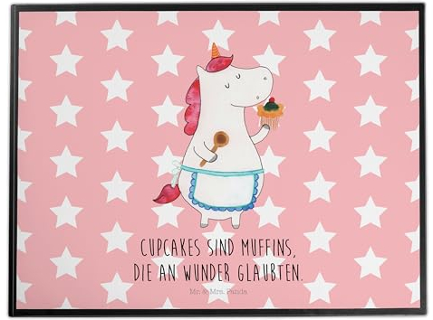 Mr. & Mrs. Panda Schreibunterlage Einhorn Küche - Geschenk, Einhörner, Unicorn, schreibtischunterlagen, schreibtischunterlage, Koch, Muffin, Schreibtisch Unterlagen, Backen, schreibauflage, Torte