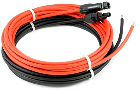 SOLARTRONICS Verbindungskabel für Laderegler 4mm² 5m - Solarkabel rot/schwarz inkl. Solarstecker und Aderendhülse - Solarpanel Adapterkabel - Photovoltaik Kabel H1Z2Z2-K - Made in Germany