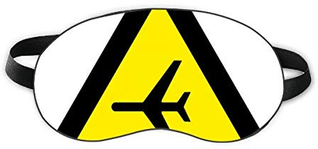 Warning Symbol Yellow Black Plane Triangle Sleep Eye Shield Soft Night Blindfold Shade Cover