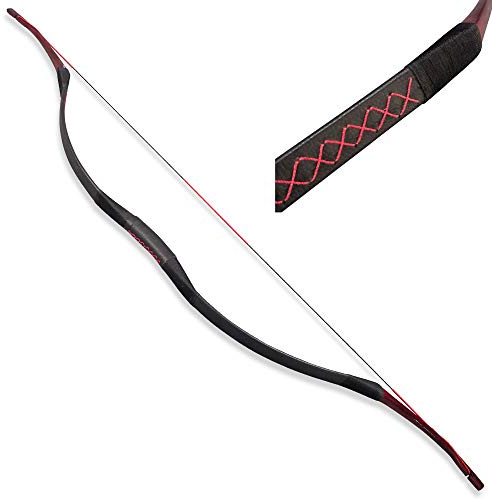 Traditioneller Bogen Recurve Bogen Reiterbogen Langbogen Handgemacht Holzbogen 25-55lbs Sportbogen Jagdbogen für Erwachsene und Anfänger (30lbs, Typ 5)