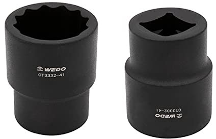 WEDO Jumbo-Steckschlüssel, 2,5 cm, einmalig geschmiedet, starkes Drehmoment, hohe Festigkeit, Verschleißfestigkeit, schwarze Oberfläche, 40 Chromstahl, 24 x 55 mm