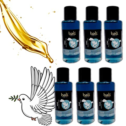 Bali fragancias Pack de Esencias al Aceite de Aroma Paz para Humidificador. Set de Ambientadores Frescos en Esencia para Difusor. Aceite Natural para Quemador de Aromaterapia. 50 ml. 6 Unidades