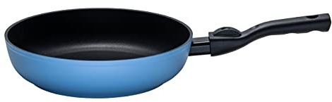 Kelomat, Kelomat Blue Click 3528-328, High Capacity Frying Pan, 26 cm Diameter, Round, ThermoStable Base, Removable Handle, Quality Non-Stick Coating, LBH 46.7 x 27 x 9 cm, 1.33 kg
