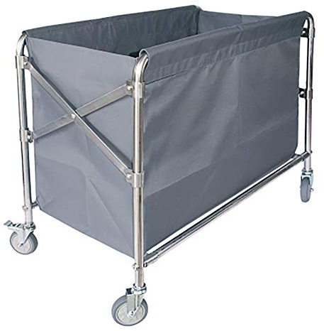Diables de Stockage, Chariots Mobiles de Cuisine, Voiture de Linge Pliante for hôtel, Hall, Club, Frein de Chariot de Stockage Mobile, Chariot Roulant (Color : Gray, Size : L)