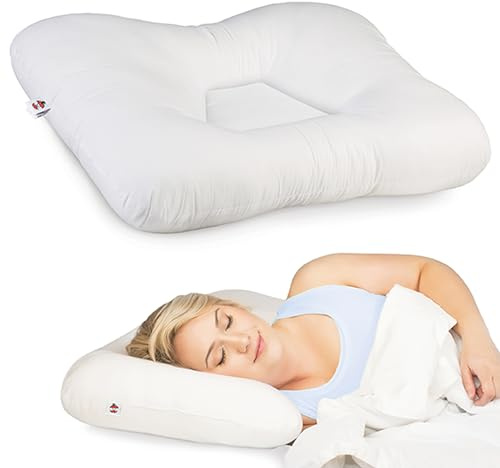Core Products Tri-Core Natural Cervical Support Pillow for Neck Pain Organic Cotton Shell, Full Size, Gentle/Medium Firmness