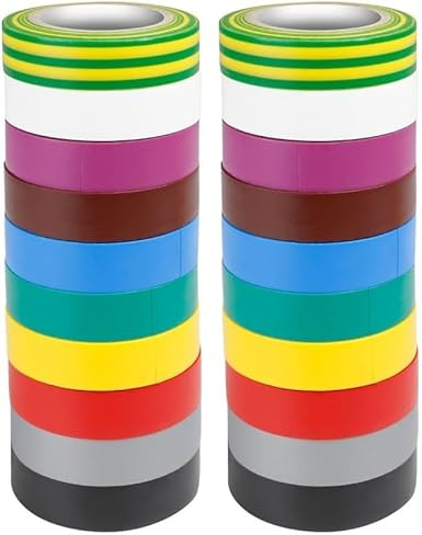 Adam Hall Accessories 580813 RNB 10 - Isolierband 0,13 x 15 mm x 10 m, Set aus 10 Farben (Packung mit 2)