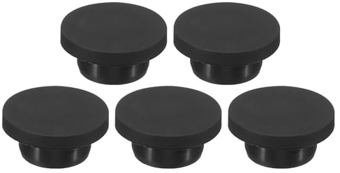 QUARKZMAN Bouchon de Trou en Caoutchouc de Silicone 23mm Diamètre Bouchon Souple et Flexible pour 22mm Trou Noir 5 Pièces