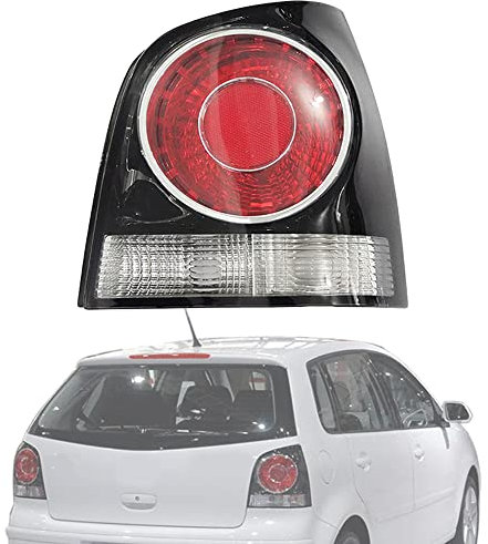 BYBEST Rücklicht Heckleuchte Rückleuchte für Polo 9N 9N3 GTI Hatchback 2005-2010, Auto Heckklappe Rückleuchten Linke Rechte Rücklichter, with Bulb Holder and Bulb- Right