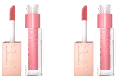 Maybelline New York Glänzender Lipgloss für voller wirkende Lippen, Feuchtigkeitsspendend, Mit Hyaluronsäure, Lifter Gloss Candy Drop, Farbe: Nr. 021 Gummy Bear (Rose), 1 x 5,4 ml (Packung mit 2)