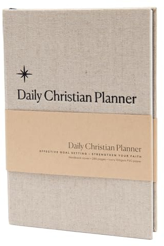 Christian Journal Co daglig kristen planerare - 6 månader | inbunden målsättare i bomull | Trosplanerare & Hängivenhet bön dagbok | Rikta in dina personliga och religiösa mål | Fantastisk gåva för män