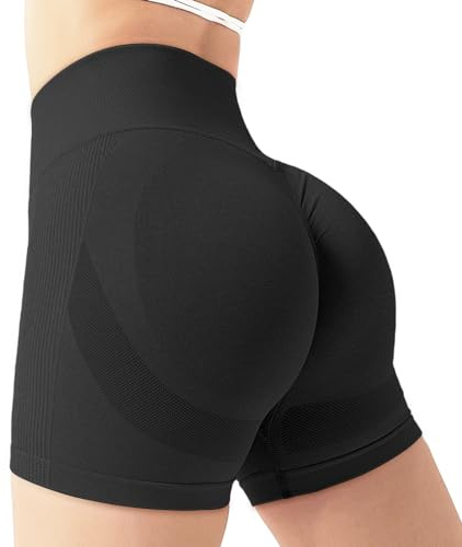 Zhiaek Short Sport Femme Push Up Scrunch Butt Legging Court Taille Haute