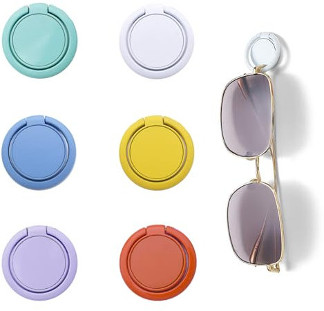 6 Pack Sunglasses Organiser,Glasses Holder,Wall Holder Adhesive Eyeglasses Storage Glasses,Sunglasses Holder,Eyewear Display Hanger for Wall and Door,Eyeglasses Holder for Sunglasses Display