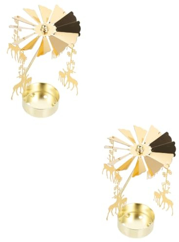 OUNONA 2stücke Rotierender Kerzenhalter -Design Eleganter Weihnachtsschmuck Für Tischdekoration Hochzeiten Und Festliche