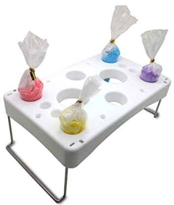 VINTORKY Pastry Bags Tray Stand Cake Piping Icing Nozzles Storage Rack Work Table Holder for Decorating