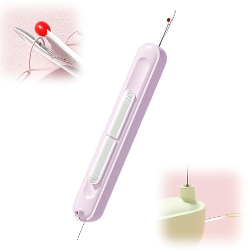 2-in-1 Nadeleinfädler Nahttrenner Werkzeug, Auftrenner für Nähte, Einfädelhilfe für Nähnadeln, Multifunktionales Nähwerkzeug Nahttrenner & Nadeleinfädler zum Handnähen Basteln DIY Zubehör (Lila)