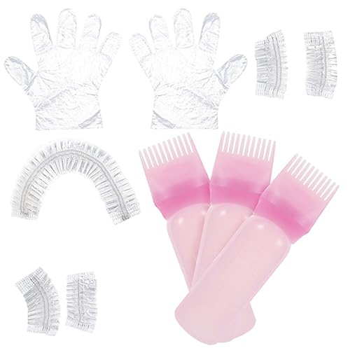 ADOCARN Kit Completo De Tinte Cabello Equipo 1 Set Portátil Coloración Flexible Para Uso Doméstico y Salón Accesorios Teñir Cabello Rosa