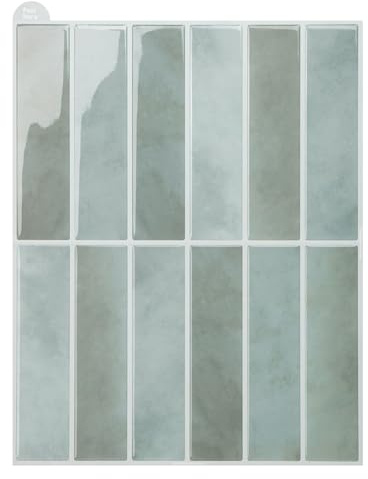 WoStick Grüne Wandfliesen Selbstklebend, 3D Peel and Stick Tiles für die Küche, leicht zu Reinigen, Selbstklebende Fliesen Küche für Heimdekoration und Renovierung, 28x22cm 10 Blatt
