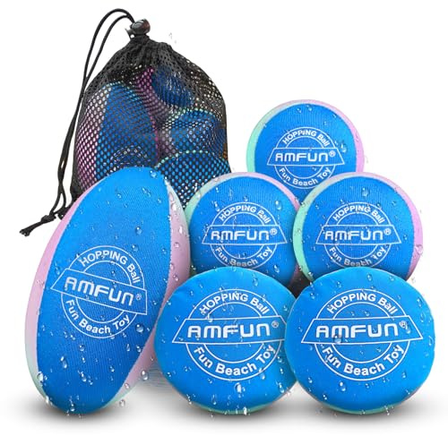 AMFUN Vattenhoppningsbollar set för pool Play-5PC-3 bollar, 1 Frisbees, 1 rugbyboll
