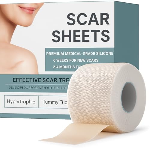 Scar Tape for Surgical Scars – Extra Long Silicone Scar Sheets for C-Section, Tummy Tuck, Keloid & More – Reusable Medical-Grade Tape (1.5M)