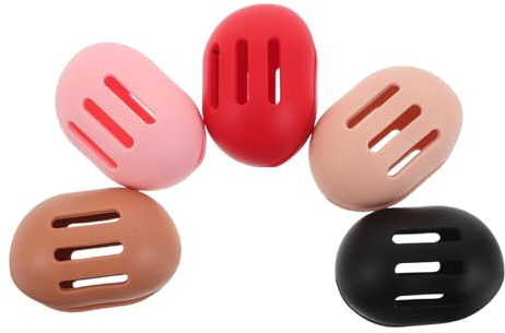 Housoutil 5 Stück Make Up Schwamm Etui aus Silikon Atmungsaktive Puderquasten Aufbewahrung Kompakte Beauty Schwamm Tragetasche für Reisen Staubfreie Kosmetikbehälter mit Einzelfächern