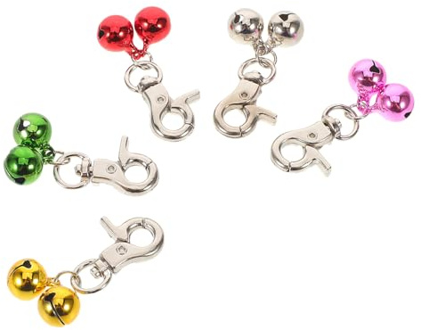 LOLIPPYY 5stücke Glöckchen fürs Hundehalsband Bunte Metallanhänger für Katzenhalsbänder Kleine Haustierglocken als Halsbandschmuck Welpenhalsbandanhänger mit Klarem Klang