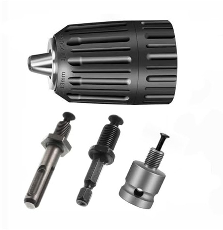 HOTCKB 2-13mm Keyless Drill Chuck 1/2-20UNF Hand Drill Chuck Adapter | Quick Change Converter Conversion Tool, 3-Jaw Chuck with SDS Shank Adaptor Black