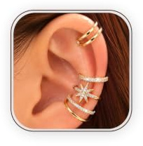 LOLIAS 4 st öronmuff guld/silver för kvinnor falska örhängen utan hål öronklämmor kvinnor utan öronhål falsk piercing öra helix conch clip öronmanschett öronsmycke