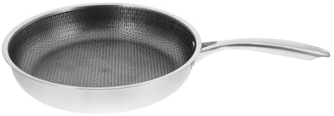 TOGEVAL Padella con Rivestimento Antiaderente a Nido d Ape in Acciaio Inossidabile Facile da Pulire e Alta Capacità Termica per Uova e Frutti di Mare per Cucina Domestica