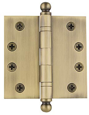Nostalgic Warehouse Ball-Tip Residential Door Hinge with Square Corners