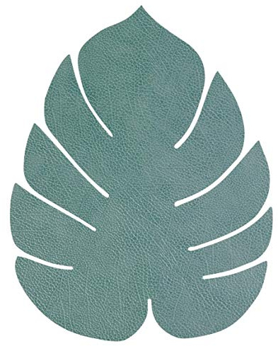 LindDNA Tischset Monstera Leaf aus recyceltem Hippo Leder in der Farbe Pastel Green mit Einer Größe von 26X22cm, 989955