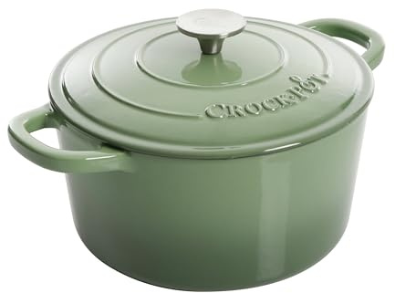 Crock Pot Artisan Round Enameled Cast Iron Dutch Oven, 5-Quart, Pistachio Green
