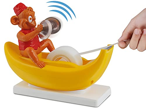 Amazeko Affenbandabroller mit Klatschbewegung, lustiges Tier-Schreibtisch-Dekor, 2,5 cm Kern, rutschfeste gewichtete Banane